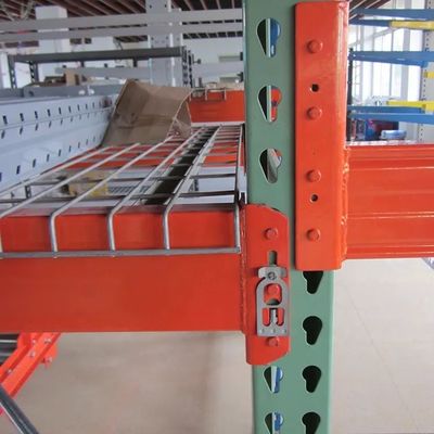 US-amerikanische Teardrop Pallet Rack Balken Grün und Orange Schwerlastlagerregal
