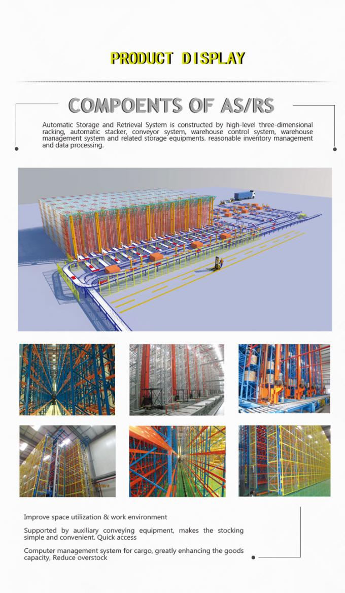 OEM-Speicher voll automatisiertes Lagersystem ASRS Gelb Blau Farbe 0